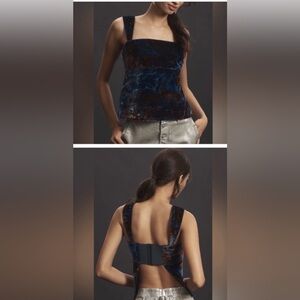 Pilcro Velvet Fly Away Top boho Tank Top Small